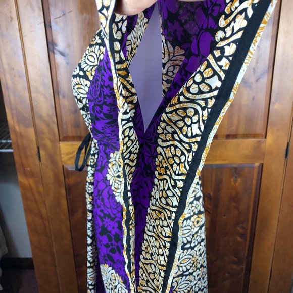 Pretty Girl Beachy Coastal Silk/Cotton Boho Kaftan Coverup Dress Artsy Resort - Picture 9 of 15